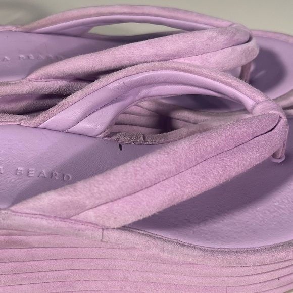 Veronica Beard Geno Lavender Suede Platform Flip Flop Sandals Lavender W… - Picture 3 of 11
